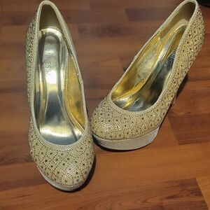 Gold Platform Heels